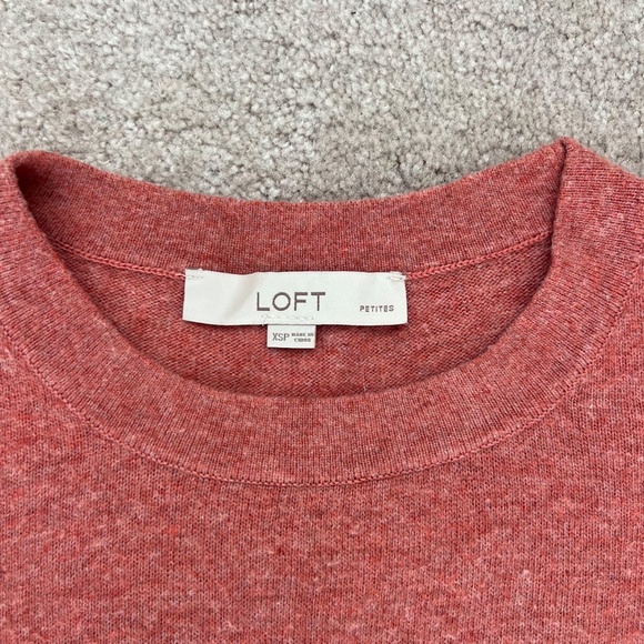 Ann Taylor LOFT Dusty Rose Terracotta Pink Crew Neck Sweater Size XSP - Picture 6 of 11